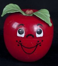 Fisher Price Happy Apple #435 Chime Toy - 1972 VERY SHORT STEM
